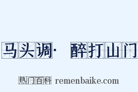 马头调·醉打山门是什么意思的图片